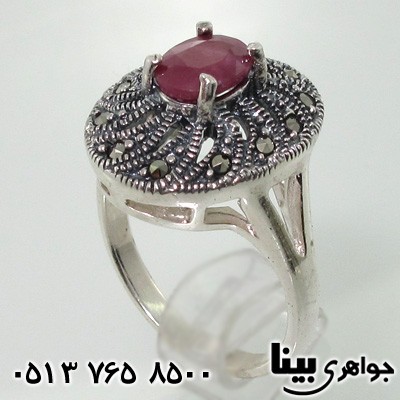 انگشتر یاقوت سرخ حدیدکاری شده
