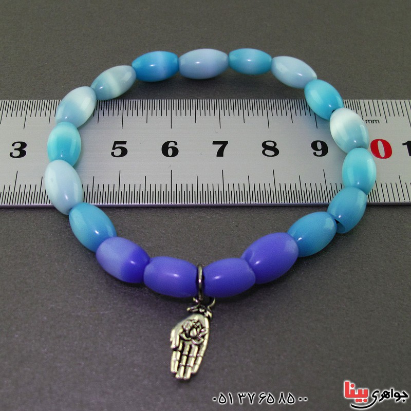 دستبند چشم گربه دورنگ آبی و بنفش بسیار خوشرنگ _کد:17735