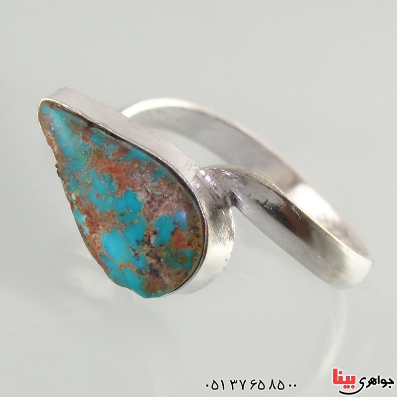 انگشتر فیروزه نیشابوری شجری زنانه طرح اشک _کد:17740