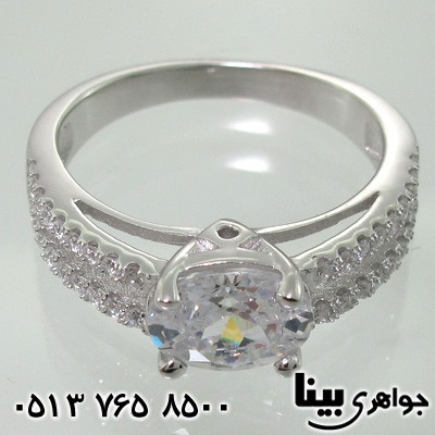 انگشتر نقره میکروسیتینگ تک نگین