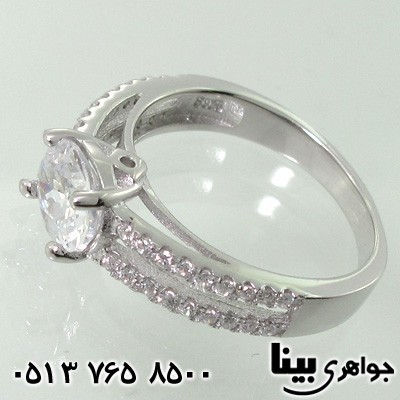 انگشتر نقره میکروسیتینگ تک نگین