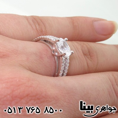 انگشتر نقره میکروسیتینگ تک نگین
