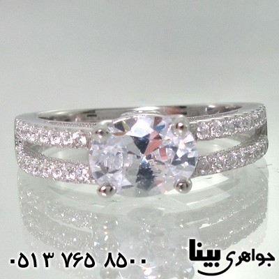 انگشتر نقره میکروسیتینگ تک نگین