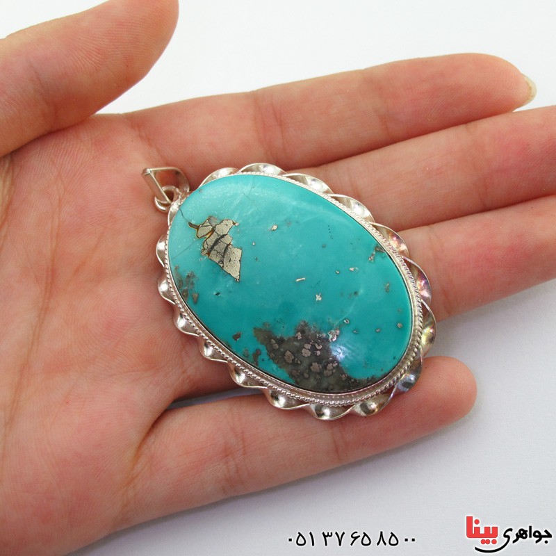 گردنبند فیروزه خوشرنگ تک درشت _کد:2672