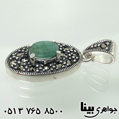 گردنبند زمرد حدیدکاری شده