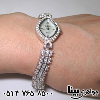 ساعت نقره جواهر کاری