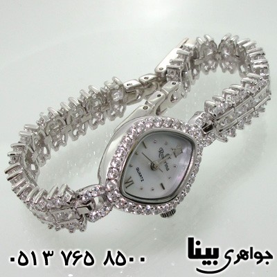 ساعت نقره جواهر کاری