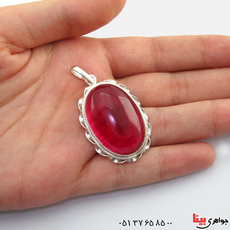گردنبند دُر قرمز درشت خوشرنگ بسیار عالی _کد:2679