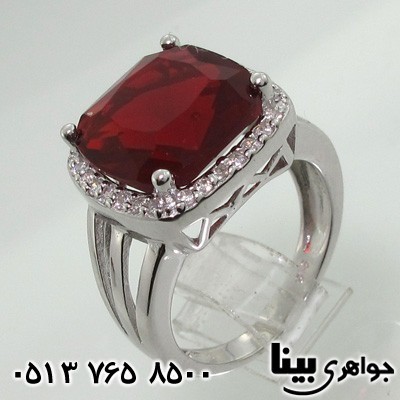 سرویس نقره دور نگین مربعی