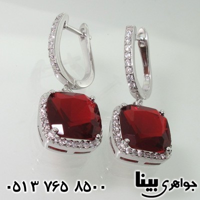 سرویس نقره دور نگین مربعی