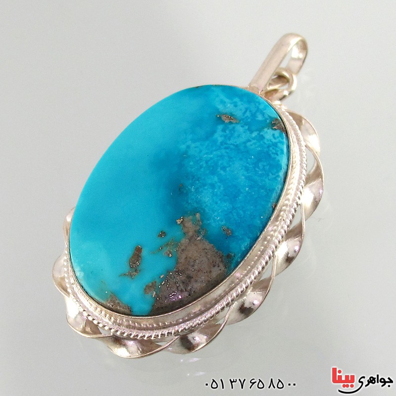 گردنبند فیروزه بسیار خوشرنگ درشت زیبا _کد:2696