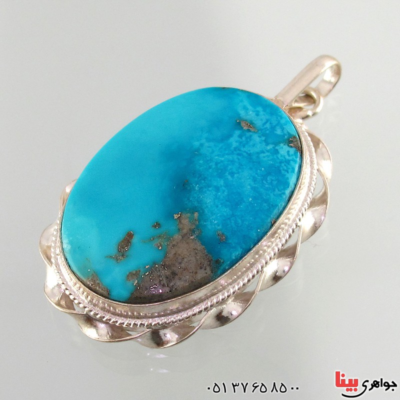 گردنبند فیروزه بسیار خوشرنگ درشت زیبا _کد:2696
