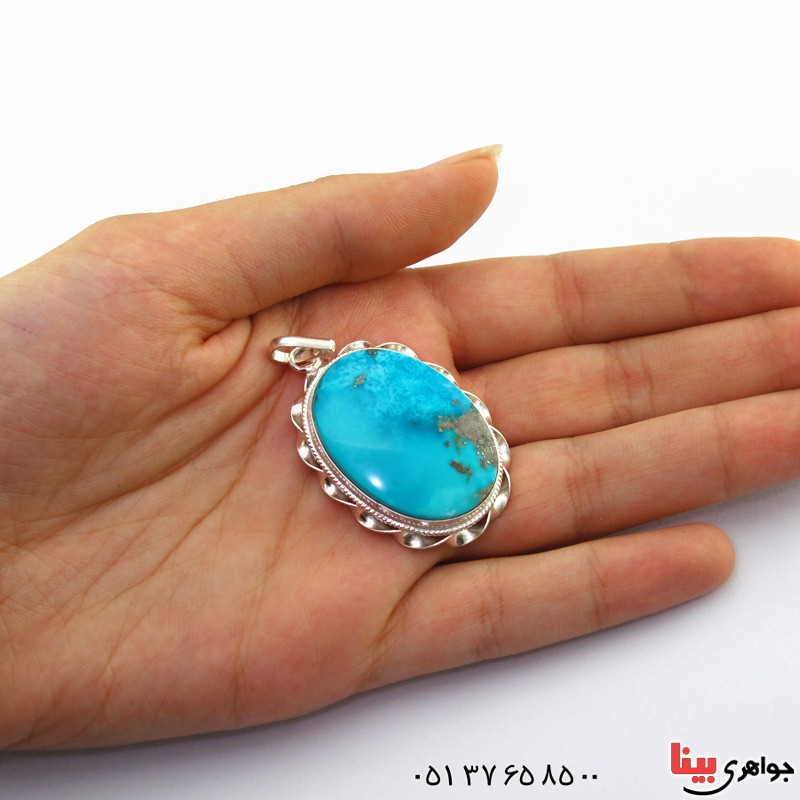 گردنبند فیروزه بسیار خوشرنگ درشت زیبا _کد:2696