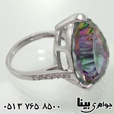 انگشتر توپاز هفت رنگ اشک