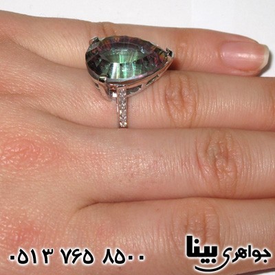 انگشتر توپاز هفت رنگ اشک
