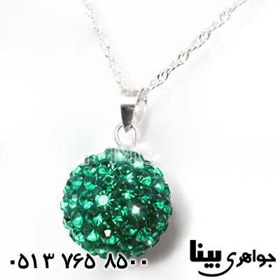 گردنبند نقره  توپی تمام نگین 