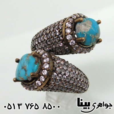 انگشتر فیروزه نیشابوری مارپیچ