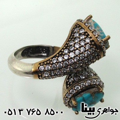 انگشتر فیروزه نیشابوری مارپیچ