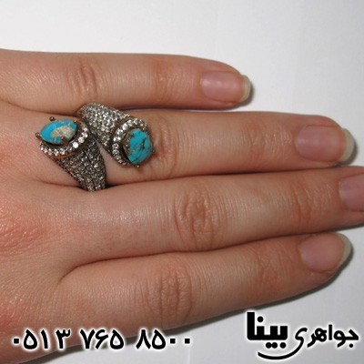 انگشتر فیروزه نیشابوری مارپیچ