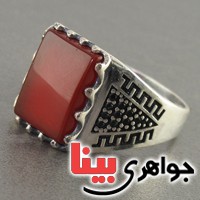 انگشتر عقیق قرمز مردانه بسیار زیبا انگشتر عقیق قرمز مردانه بسیار زیبا