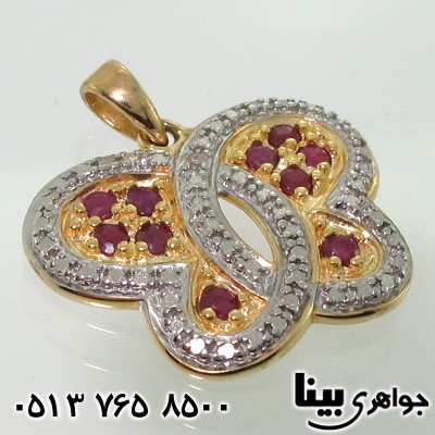 گردنبند یاقوت سرخ پروانه طلایی