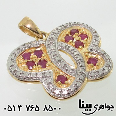 گردنبند یاقوت سرخ پروانه طلایی