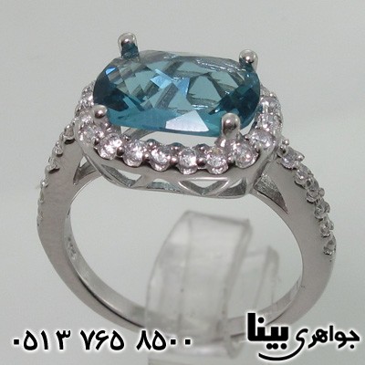 انگشتر آکوآمارین بیضی