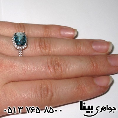 انگشتر آکوآمارین بیضی