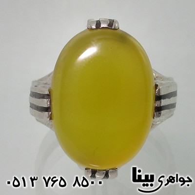 انگشتر عقیق زرد شرف الشمس سیاه قلم