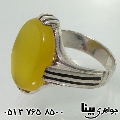 انگشتر عقیق زرد شرف الشمس سیاه قلم