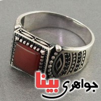 انگشتر عقیق قرمز میکروستینگ مردانه عالی انگشتر عقیق قرمز میکروستینگ مردانه عالی
