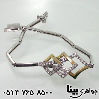 دستبند نقره سه لوزی