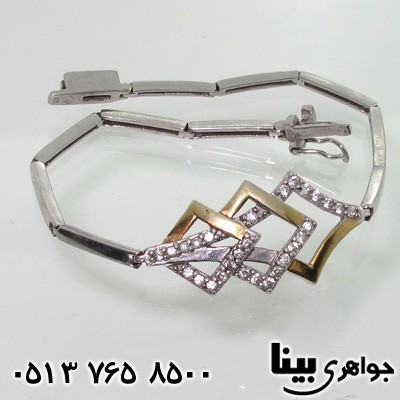 دستبند نقره سه لوزی