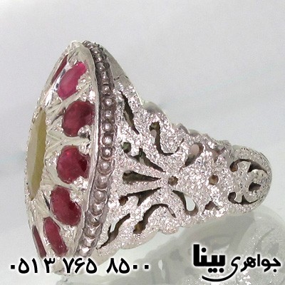 انگشتر یاقوت سرخ و یاقوت زرد