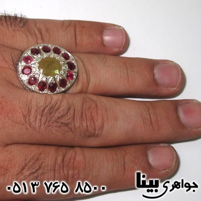 انگشتر یاقوت سرخ و یاقوت زرد