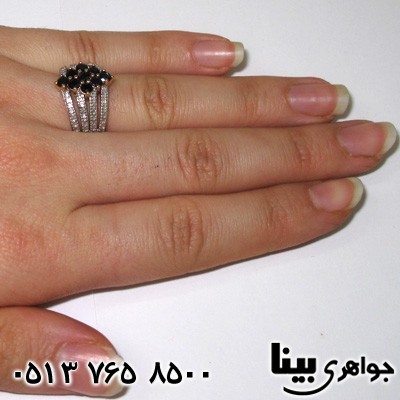 انگشتر یاقوت کبود 9 نگین یاقوت