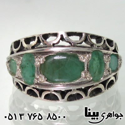 انگشتر زمرد مردانه 4 نگین