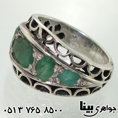 انگشتر زمرد مردانه 4 نگین