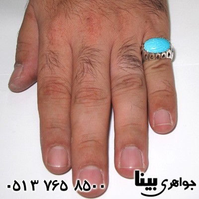 انگشتر فیروزه مردانه خطی