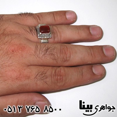 انگشتر عقیق یمنی مردانه رومی