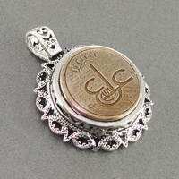 گردنبند نقره درشت با حکاکی دعای عین علی 