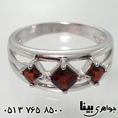 انگشتر یاقوت گارنت طرح لوزی