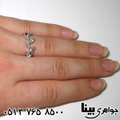 انگشتر آکوآمارین زنانه برگی