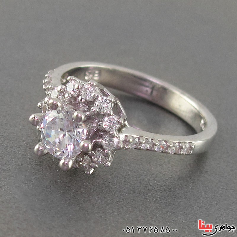 انگشتر الماس سنتاتیک رودیوم زنانه زیبا _کد:18835