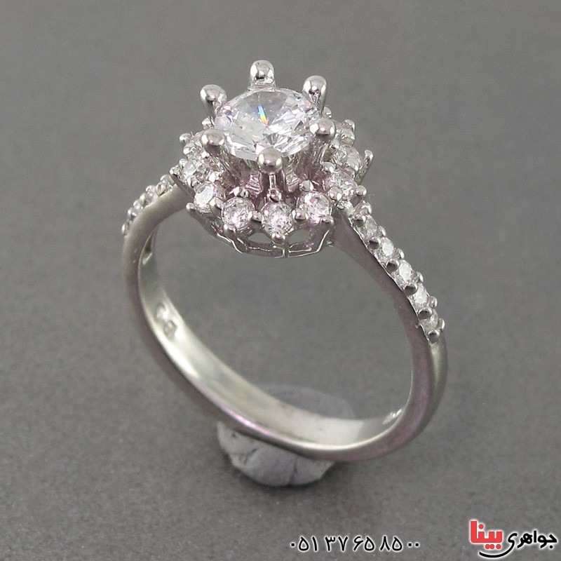 انگشتر الماس سنتاتیک رودیوم زنانه زیبا _کد:18835