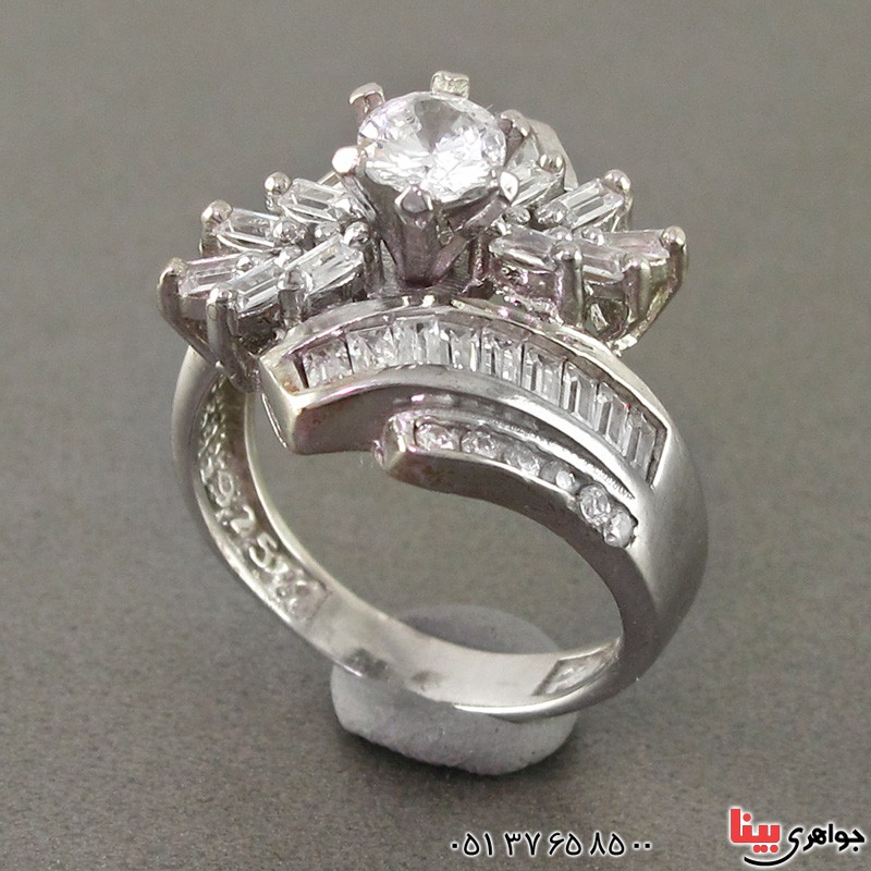انگشتر الماس سنتاتیک رودیوم زنانه سولیتر _کد:18889