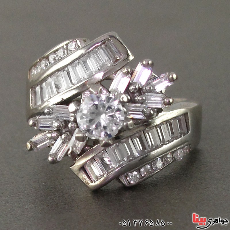 انگشتر الماس سنتاتیک رودیوم زنانه سولیتر _کد:18889