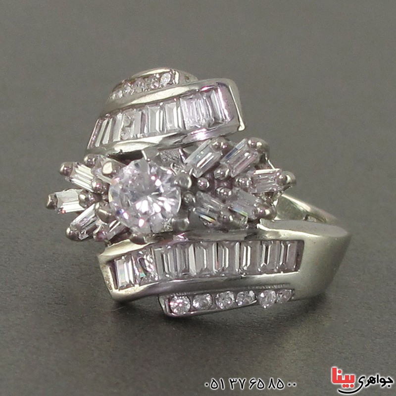 انگشتر الماس سنتاتیک رودیوم زنانه سولیتر _کد:18889