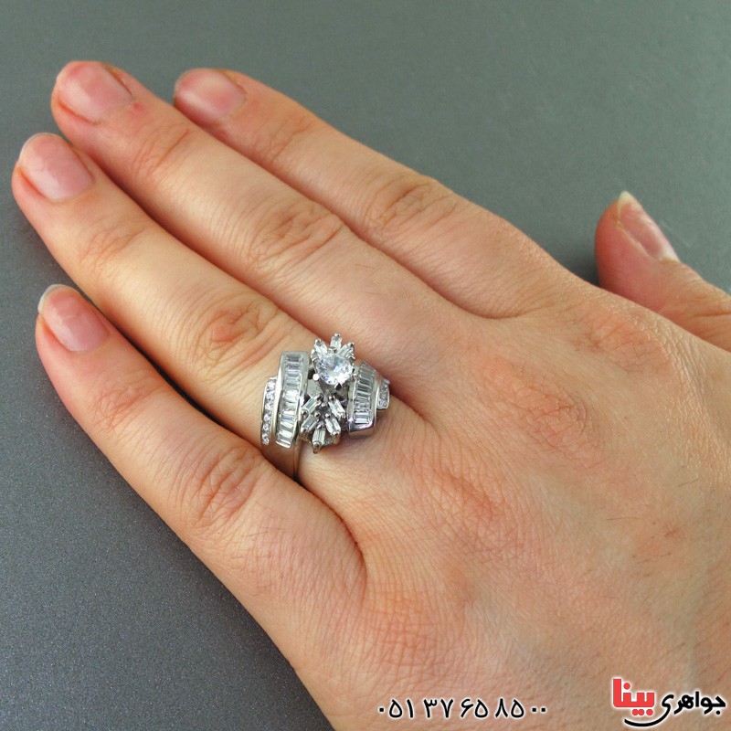 انگشتر الماس سنتاتیک رودیوم زنانه سولیتر _کد:18889