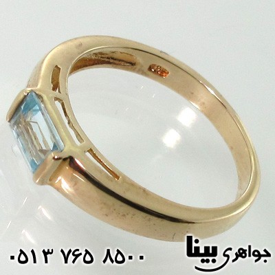 انگشتر آکوآمارین زنانه مستطیلی